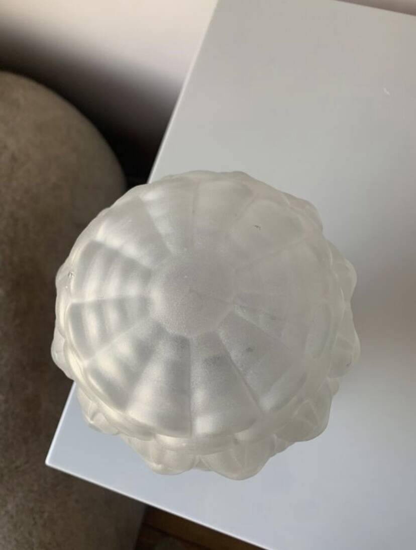 Old art deco molded glass table lamp