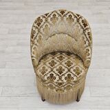 1950s, Danish easy chair, furniture velour, ash wood legs.