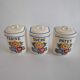 Lot de 3 pots à épices à motif floral en céramique Terre de Fer
