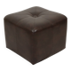 Vintage Square Pouf Brown Faux Leather Patchwork 40cm