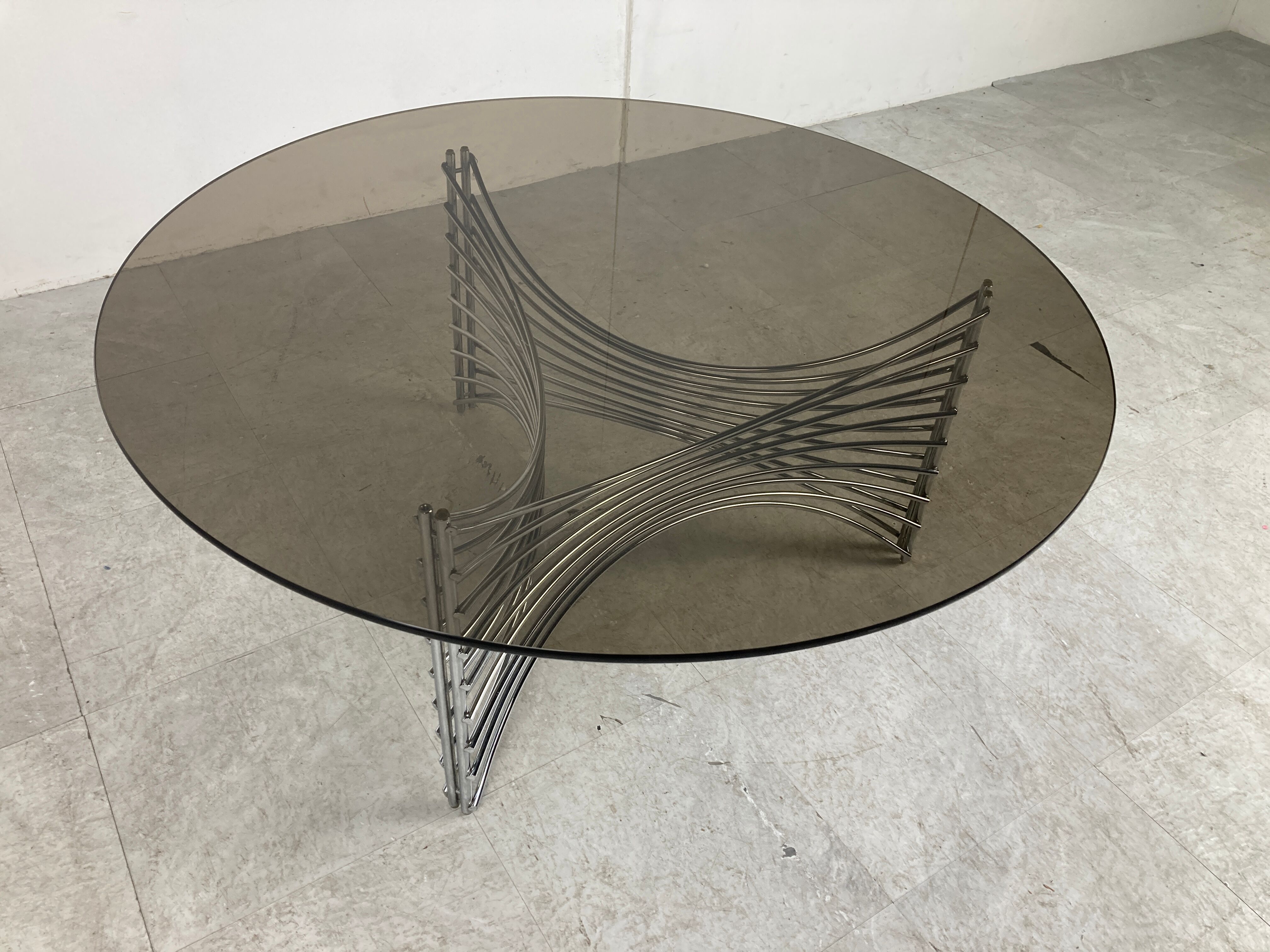 Space age chrome wire coffee table, 1970s