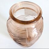 Pair of Art Deco pink moulded glass vases