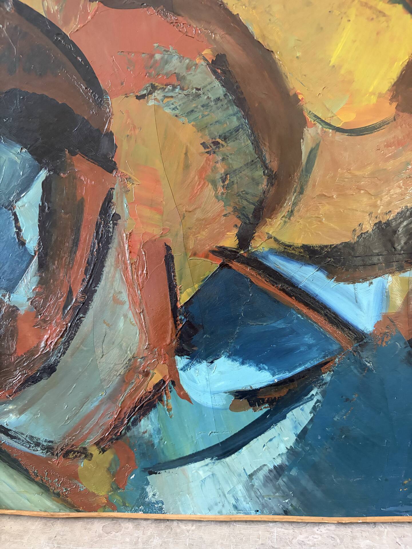 Abstract composition, oil on canvas signed Nantois or