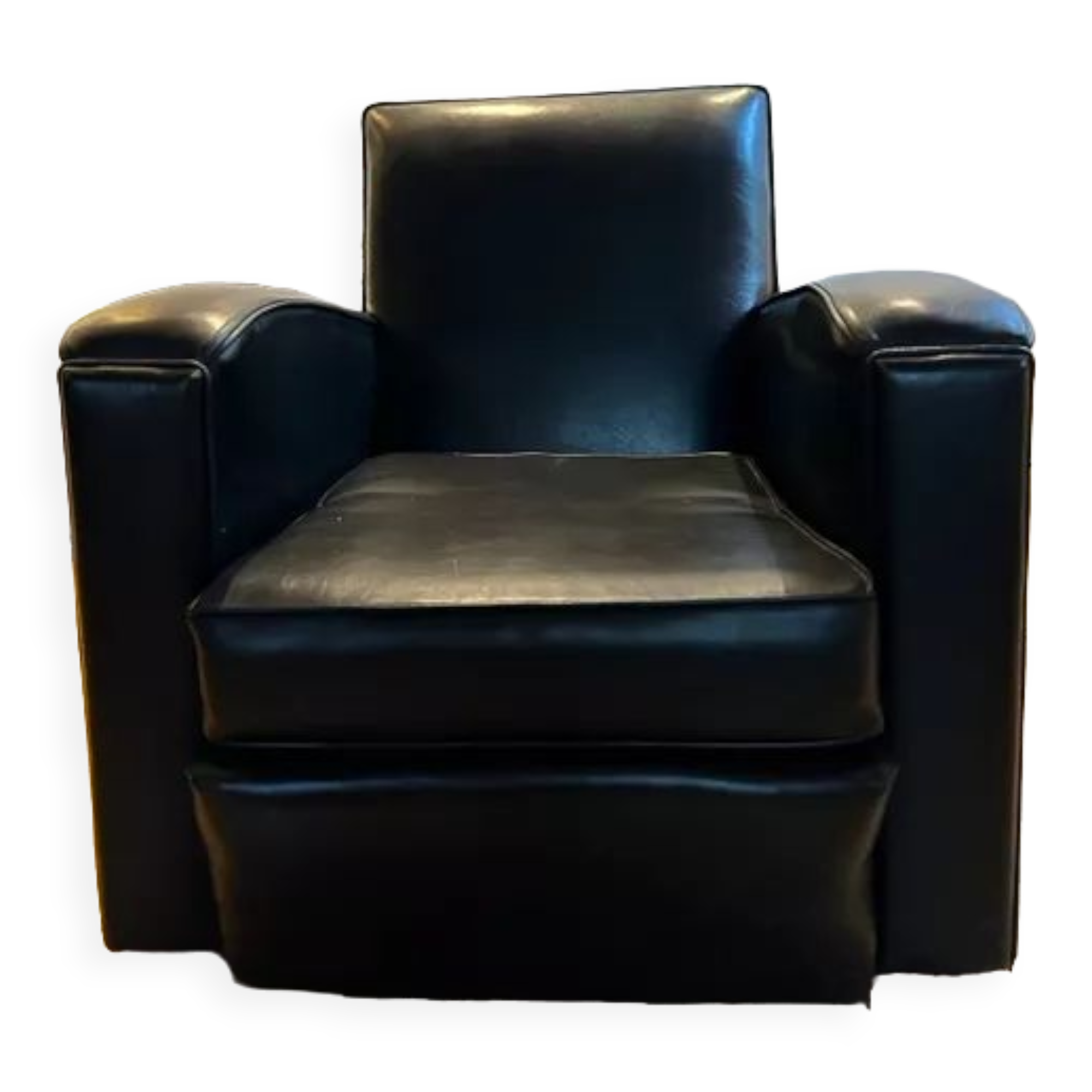 Club armchair in black leather