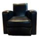 Club armchair in black leather