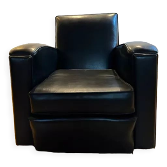 Club armchair in black leather