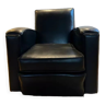 Club armchair in black leather