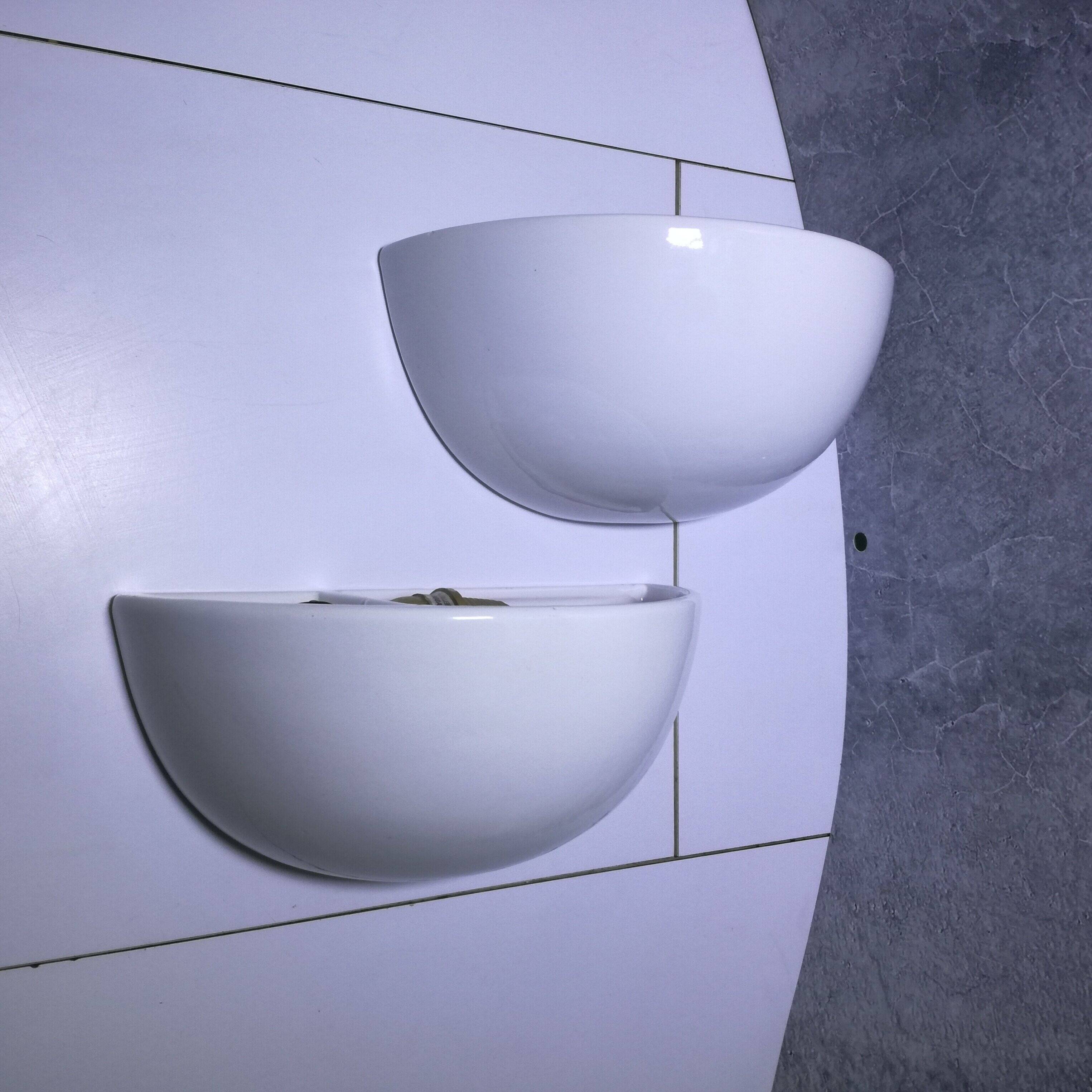 Half basin ceramic wall lights 1970
