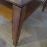 Large coffee table - cherry finish - solid wood - butterfly motifs