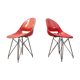 Pair of red chairs by Miroslav Navràtil for Vertex 1959