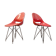 Pair of red chairs by Miroslav Navràtil for Vertex 1959