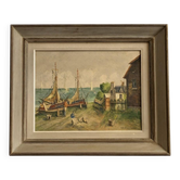 Charles vaniscotte: oil painting on canvas / port in brittany