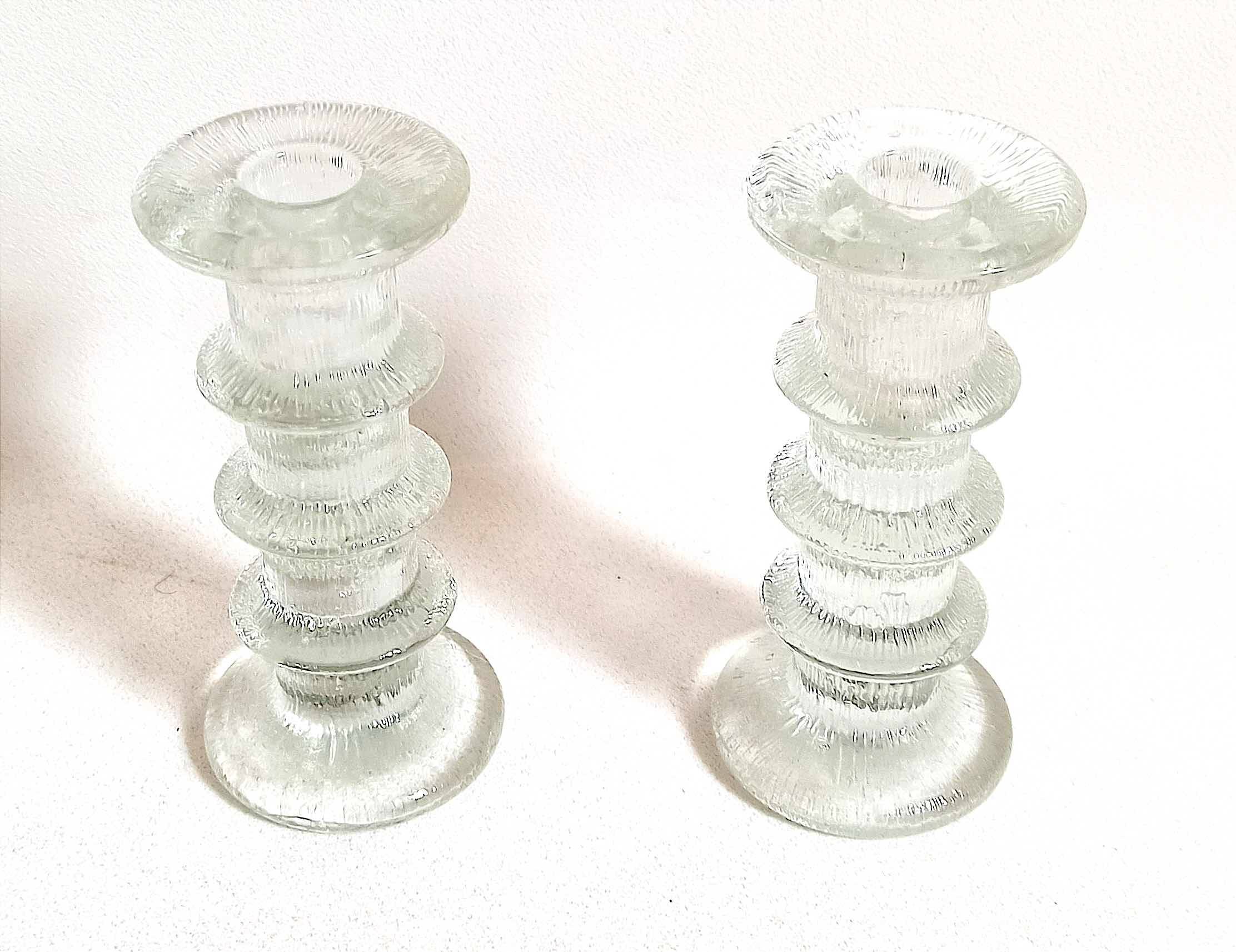 Pair of candlesticks Timo Sarpaneva for Littala 60s Height 14.5 cm