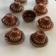 Coffee service composed of 17 pieces, 8 cups, 8 saucers and a sugar bowl, artisanal