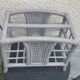 Bamboo and rattan magazine holder, vintage grey canning