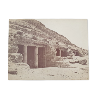 Pascal Sébah (1823-1886) - Photograph, albumen print - Caves of Beni-Hassan, Upper Egypt