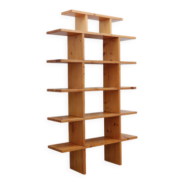 Bibliothèque modulaire vintage Ideal Form en bois de mélèze naturel des années 1970