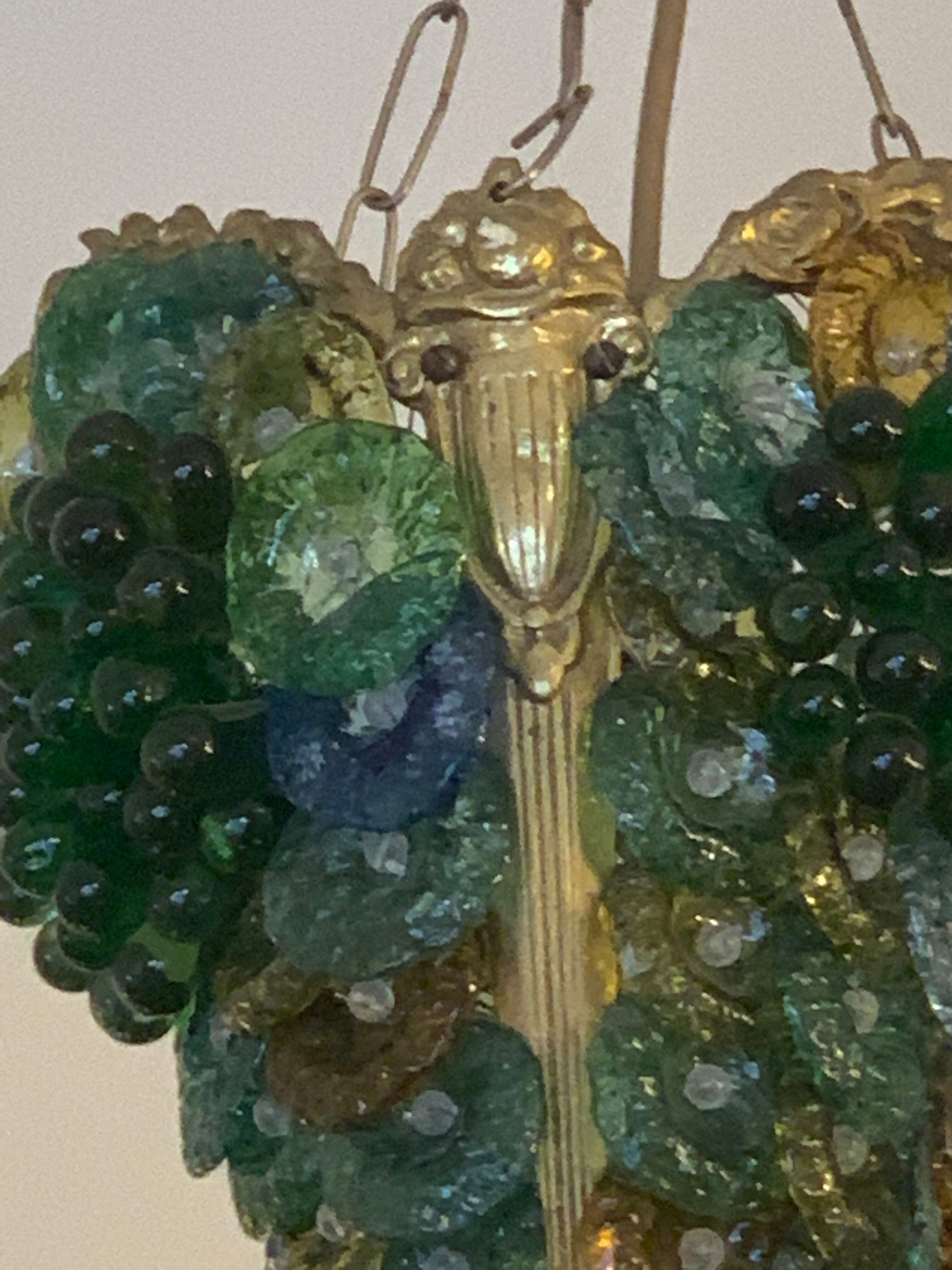 Chandelier in Italian glass paste Murano art deco
