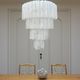 Large Murano Glass “Tronchi” Chandelier in White Alabastro, Italy, 197