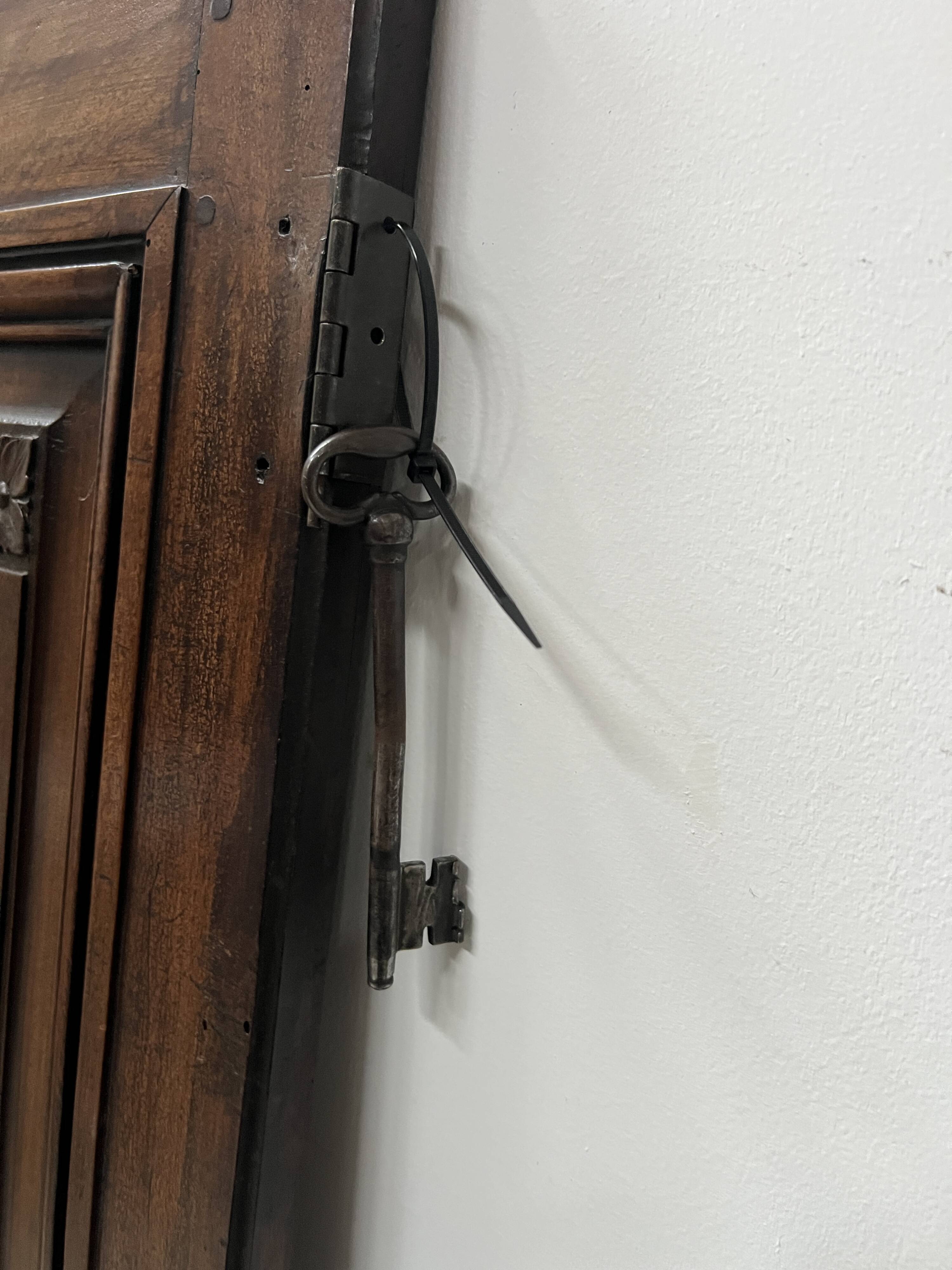Pair of 18th-century solid walnut double-panel doors