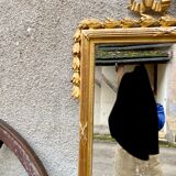 Louis XVI style mirror in gilded wood 176x109cm
