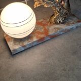 Globe and marble art deco lamp