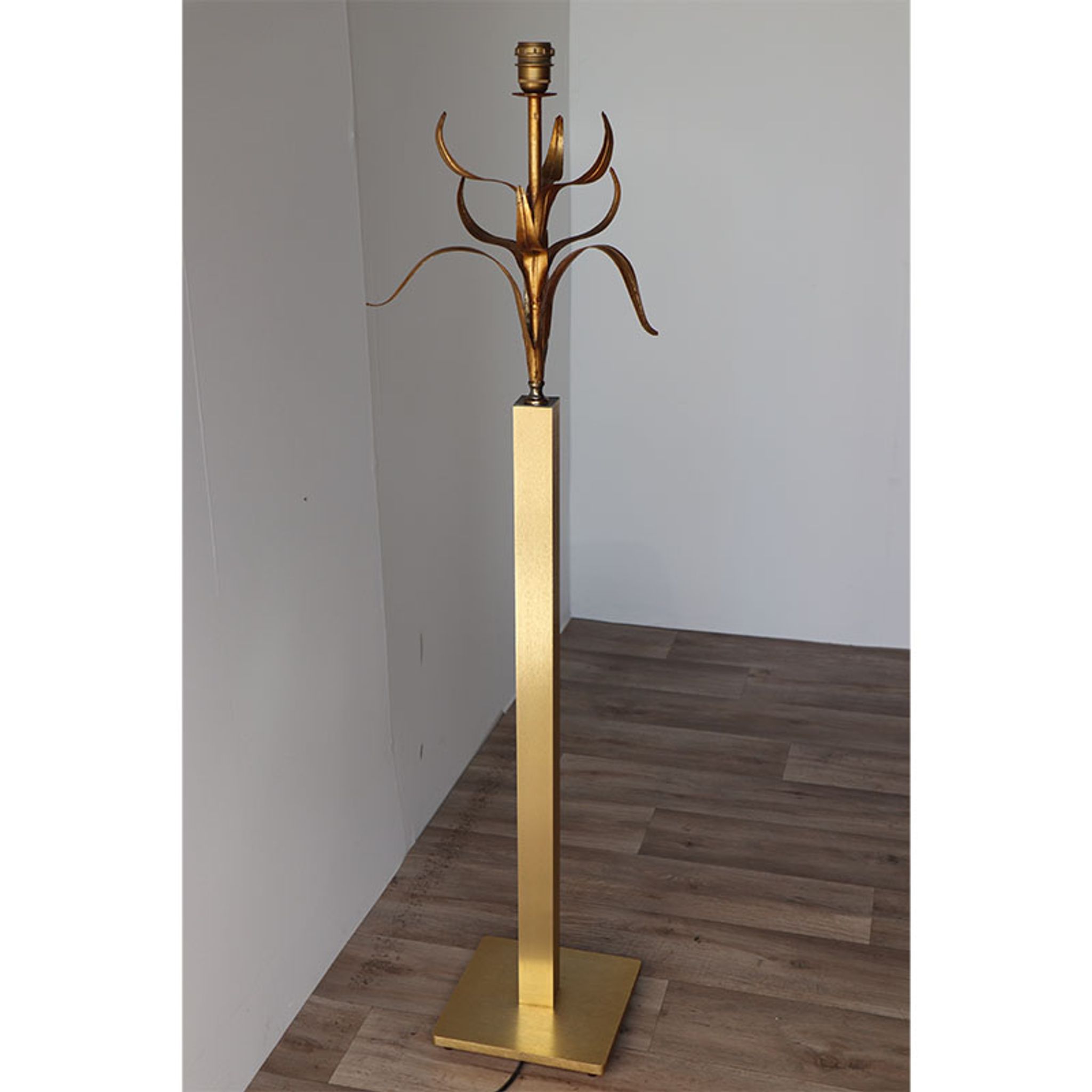 Vintage floor lamp in gold metal 1970