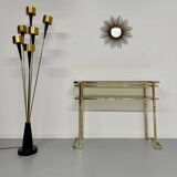Antique gilt brass console table by Italian designer Milo Baughman for More