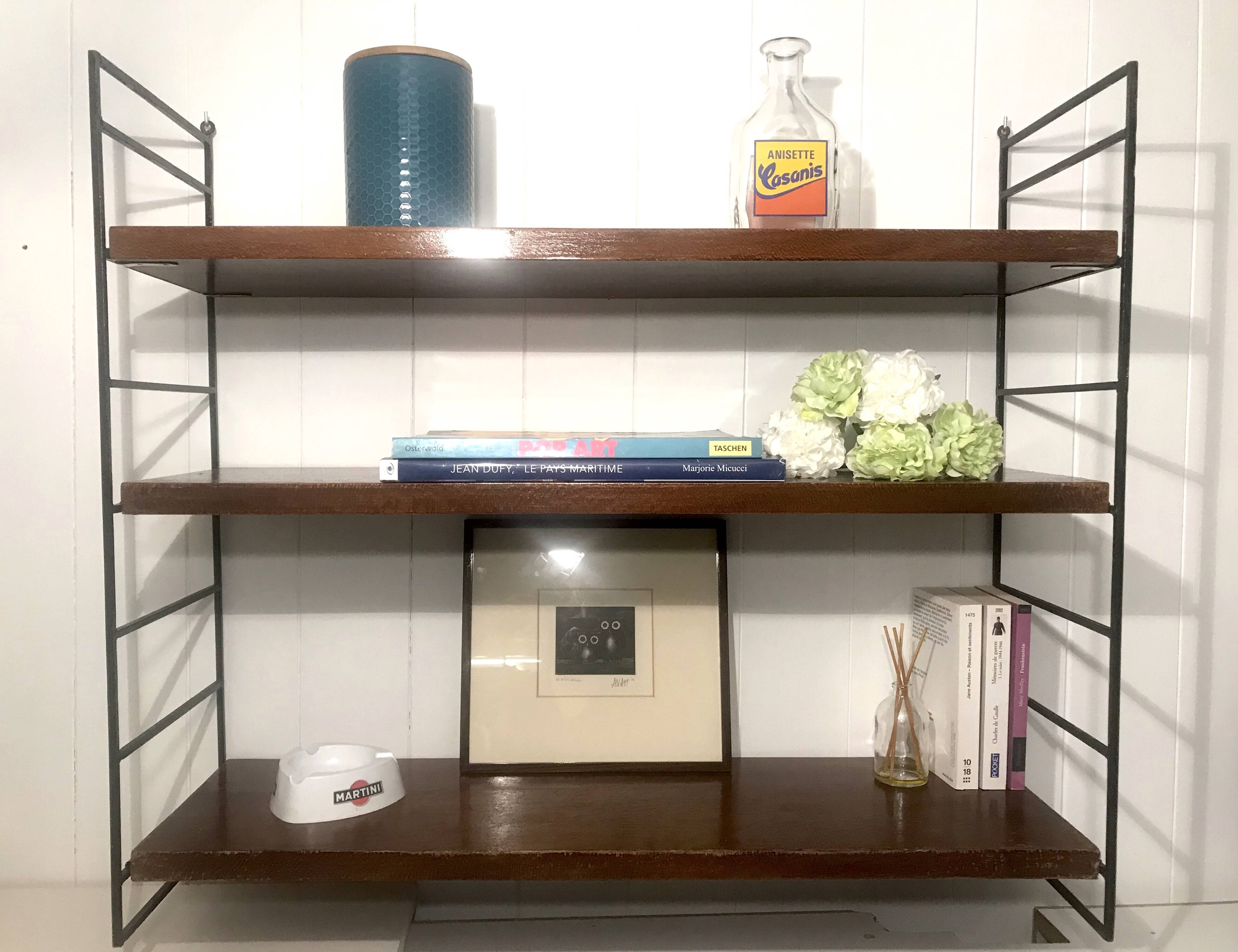 Wooden and metal String shelf