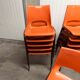 Set of 17 vintage orange chairs 1970