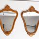 Pair of vintage Mid-Century decorative mirrors in a gold frame, Italy, 1960s.