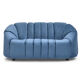 Two-seater sofa Sidonie in duck blue velvet Organic design