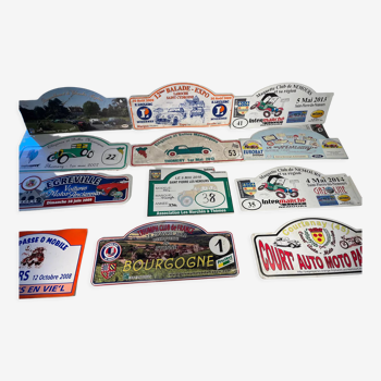 Lot de 12 plaques de rally