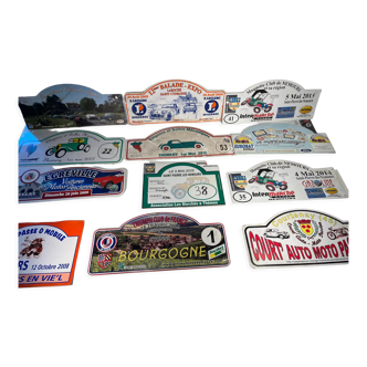 Lot de 12 plaques de rally