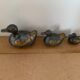 Set of 3 antique tin and brass ducks