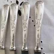 Set of 12 vintage knives, stainless steel blade and silver handle + box