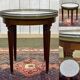 Louis XVI style bouillotte pedestal table from the 1950s