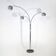 3-arm floor lamp in chromed metal, 1970s