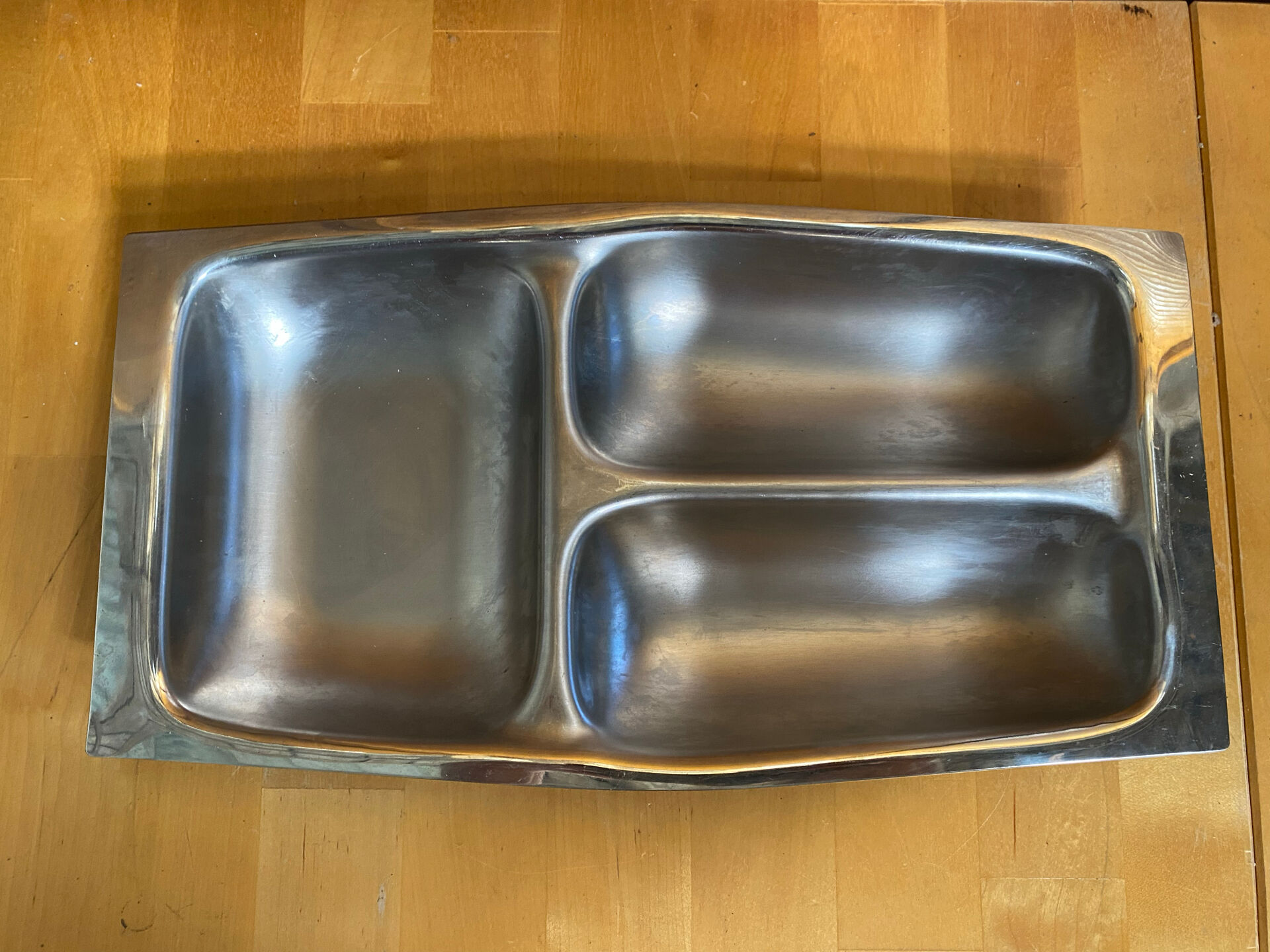 Plat de service ancien chichester inox made in england vintage #e164