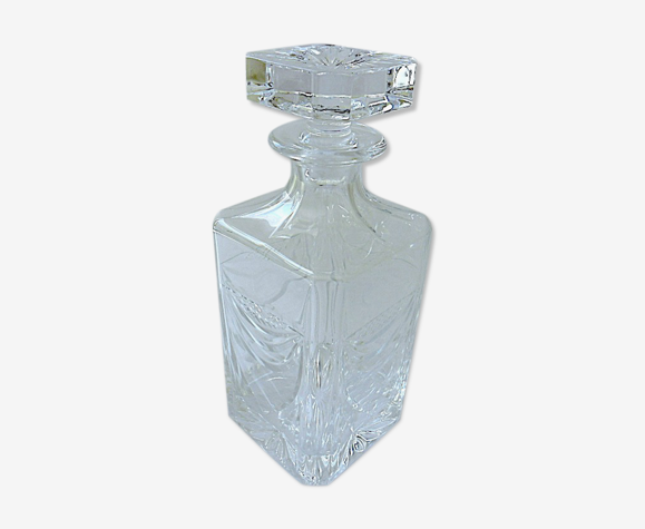 Carafe carrée à whisky en cristal lorrain