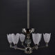 6-spoke Art Deco Modernist chrome chandelier, France, circa 1930