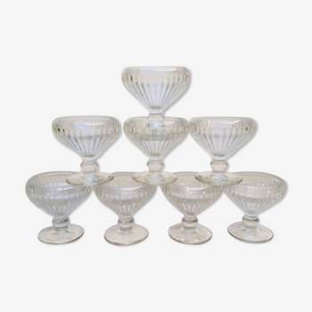 Ensemble de 8 plats vintage français sorbet glace