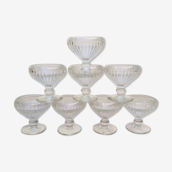 Set of 8 vintage French ice sorbet dishes