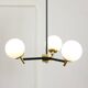 Mid-century italian brass and opaline chandelier