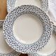 4 vintage Gien deep plates – Ivory earthenware with blue flowers