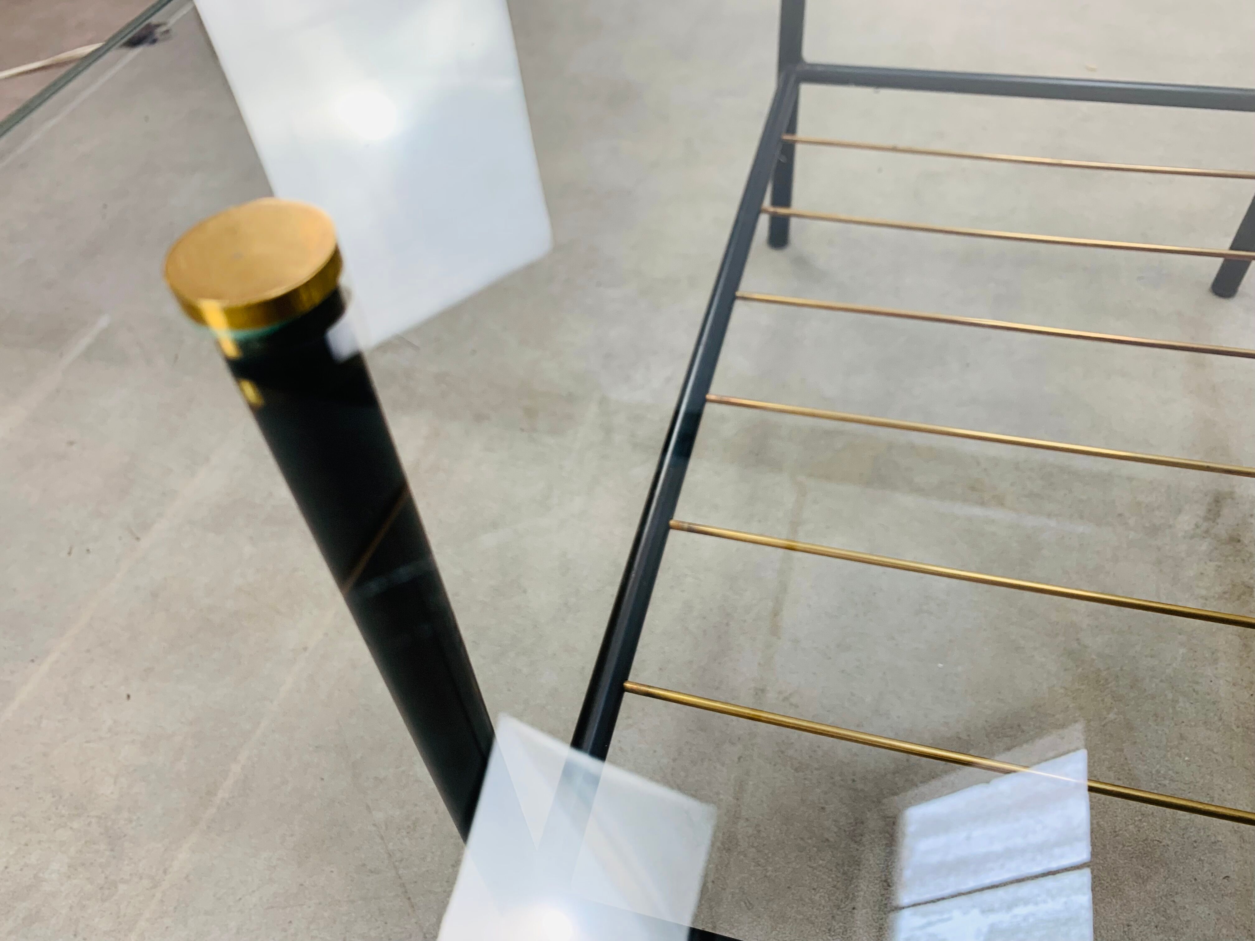 Coffee table 50s glass metal brass sofa tip