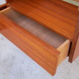 With suspended nightstands vintage teak bed