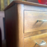 Vintage chest of drawers oak compass feet