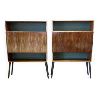 Duo of Scandinavian design rosewood desks.