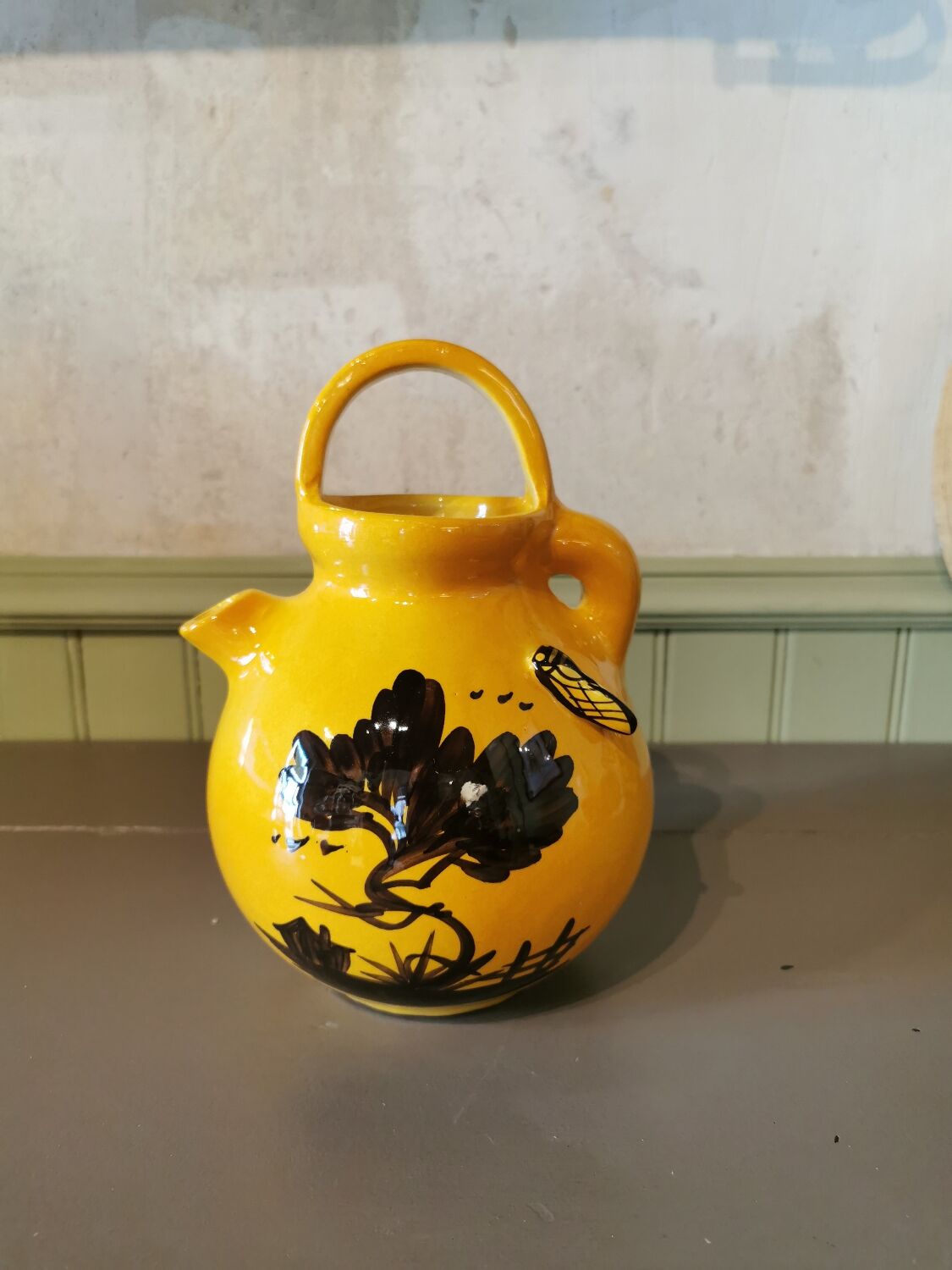 Vintage gargoulette with cicada